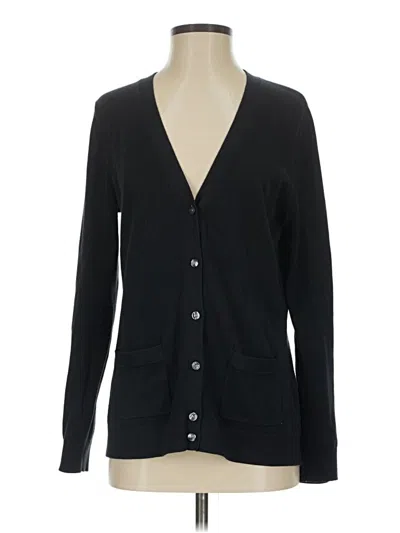 Pre-owned Lands' End Cardigan Sweater In Black