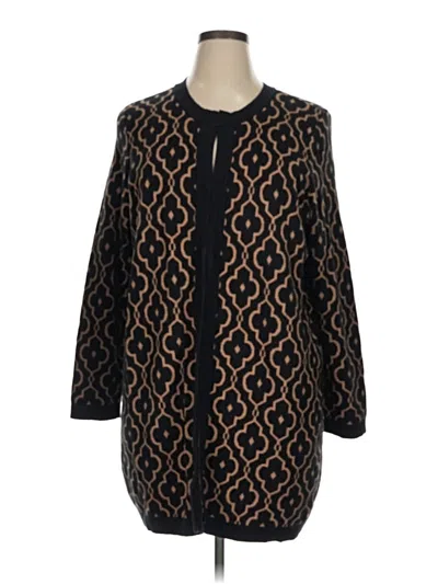 Pre-owned Lands' End Cardigan Sweater In Black