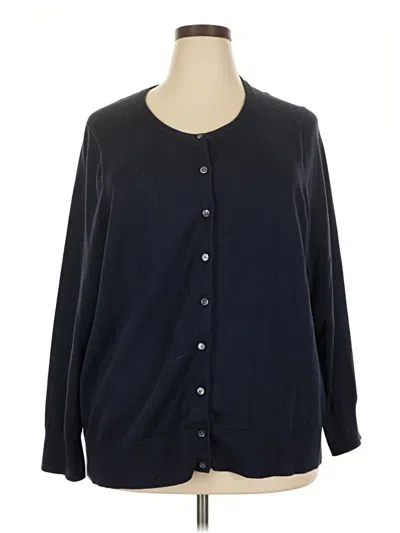 Pre-owned Lands' End Cardigan Sweater In Black
