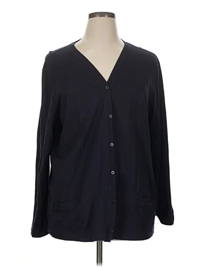 Pre-owned Lands' End Cardigan Sweater In Black