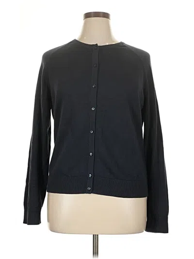 Pre-owned Lands' End Cardigan Sweater In Black
