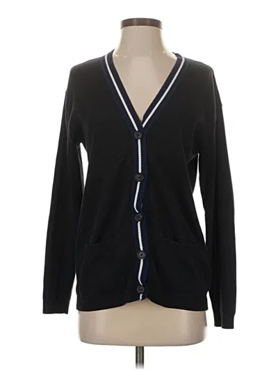 Pre-owned Lands' End Cardigan Sweater In Black