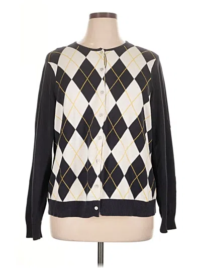 Pre-owned Lands' End Cardigan Sweater In Black