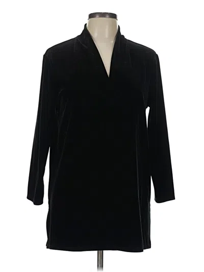 Pre-owned Lands' End Cardigan Sweater In Black
