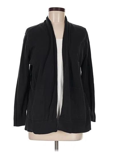 Pre-owned Lands' End Cardigan Sweater In Black