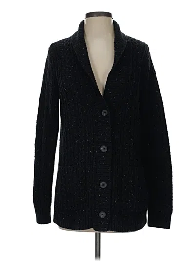 Pre-owned Lands' End Cardigan Sweater In Black