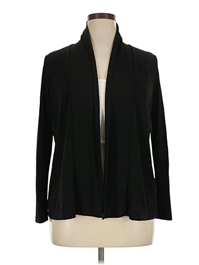 Pre-owned Lands' End Cardigan Sweater In Black