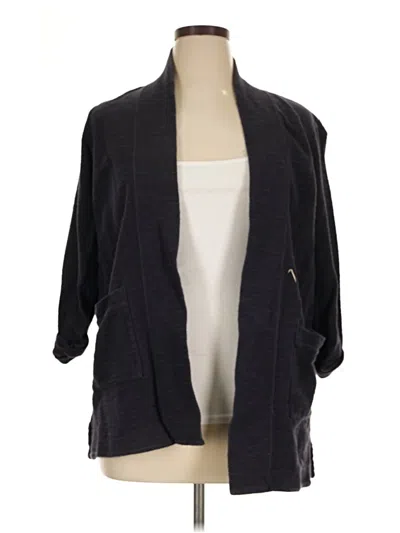 Pre-owned Lands' End Cardigan Sweater In Black