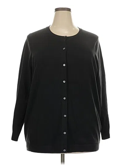Pre-owned Lands' End Cardigan Sweater In Black