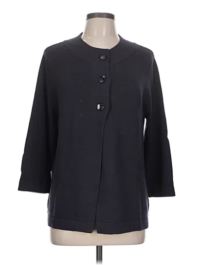 Pre-owned Lands' End Cardigan Sweater In Black