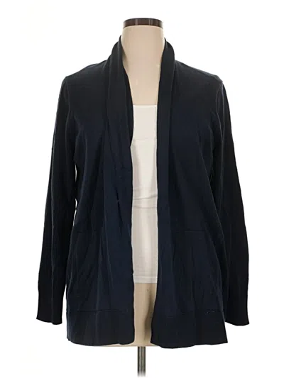 Pre-owned Lands' End Cardigan Sweater In Black