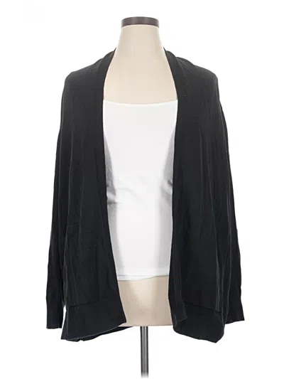 Pre-owned Lands' End Cardigan Sweater In Black