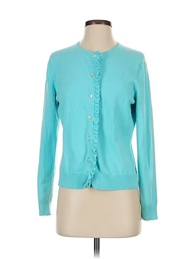 Pre-owned Lands' End Cardigan Sweater In Blue
