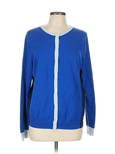 Pre-owned Lands' End Cardigan Sweater In Blue