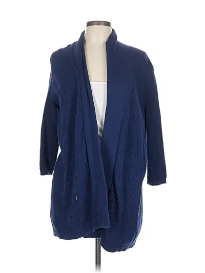 Pre-owned Lands' End Cardigan Sweater In Blue