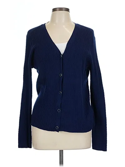 Pre-owned Lands' End Cardigan Sweater In Blue