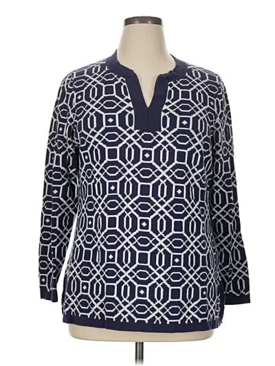 Pre-owned Lands' End Cardigan Sweater In Blue