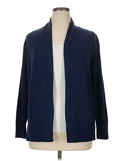 Pre-owned Lands' End Cardigan Sweater In Blue