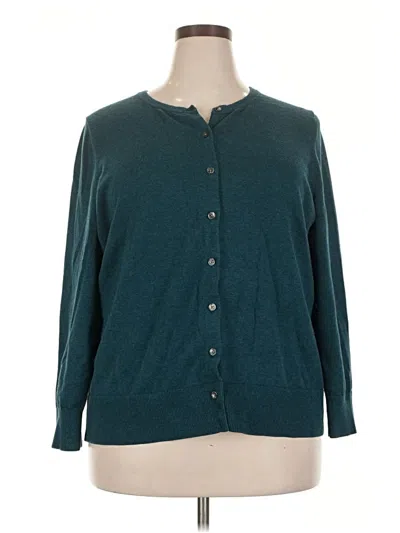 Pre-owned Lands' End Cardigan Sweater In Blue