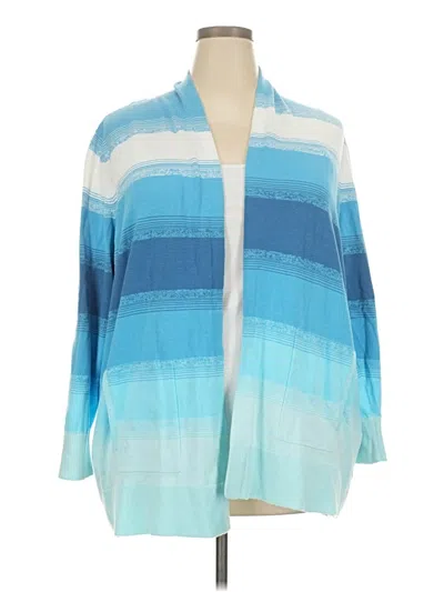 Pre-owned Lands' End Cardigan Sweater In Blue