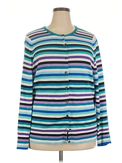 Pre-owned Lands' End Cardigan Sweater In Blue