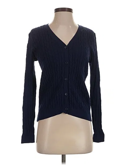 Pre-owned Lands' End Cardigan Sweater In Blue