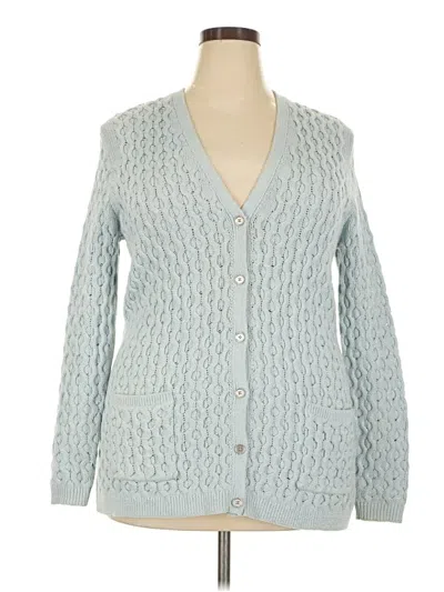 Pre-owned Lands' End Cardigan Sweater In Blue