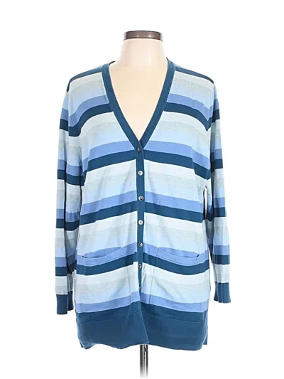 Pre-owned Lands' End Cardigan Sweater In Blue