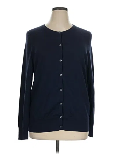 Pre-owned Lands' End Cardigan Sweater In Blue