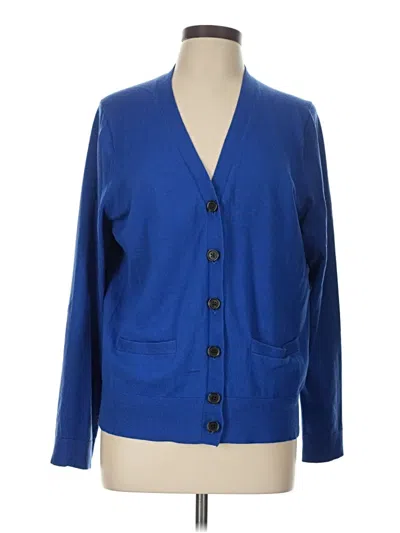 Pre-owned Lands' End Cardigan Sweater In Blue