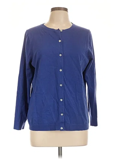 Pre-owned Lands' End Cardigan Sweater In Blue