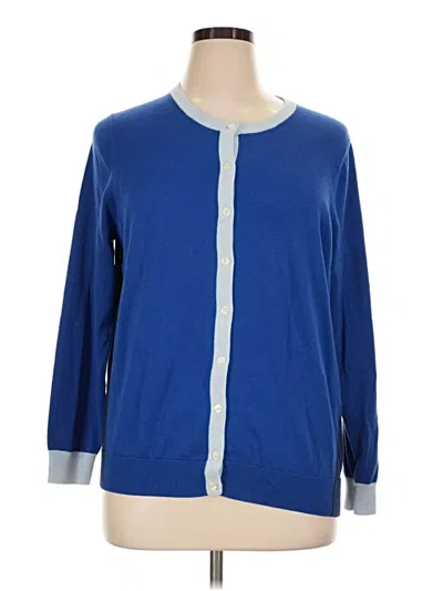 Pre-owned Lands' End Cardigan Sweater In Blue