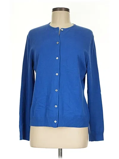 Pre-owned Lands' End Cardigan Sweater In Blue