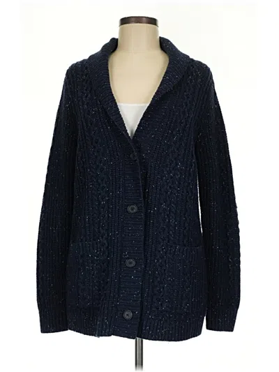 Pre-owned Lands' End Cardigan Sweater In Blue