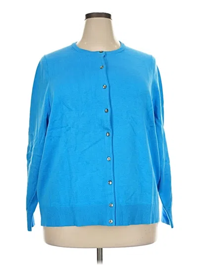 Pre-owned Lands' End Cardigan Sweater In Blue