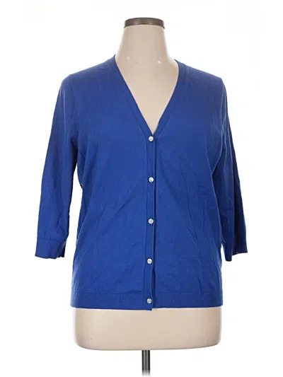 Pre-owned Lands' End Cardigan Sweater In Blue