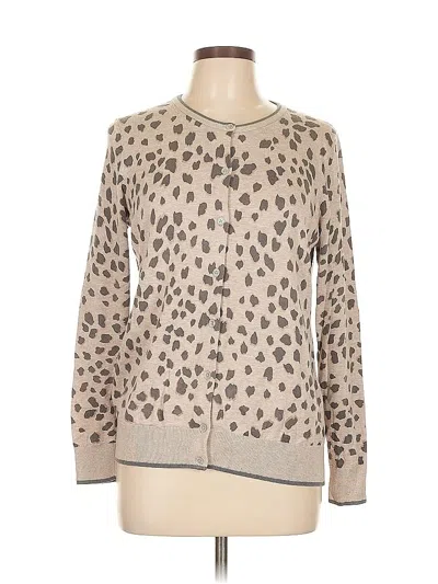 Pre-owned Lands' End Cardigan Sweater In Brown