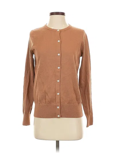 Pre-owned Lands' End Cardigan Sweater In Brown