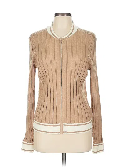 Pre-owned Lands' End Cardigan Sweater In Brown