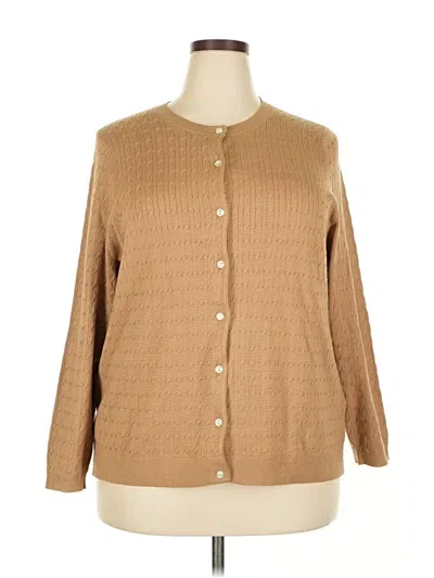 Pre-owned Lands' End Cardigan Sweater In Brown