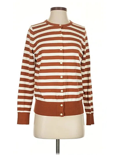 Pre-owned Lands' End Cardigan Sweater In Brown