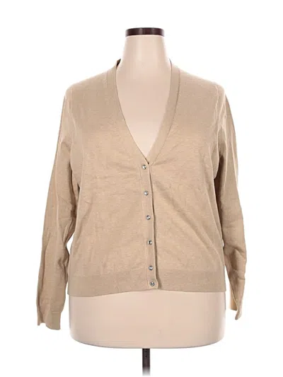Pre-owned Lands' End Cardigan Sweater In Brown