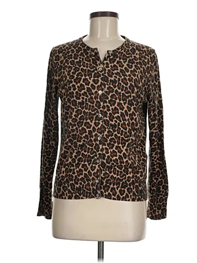 Pre-owned Lands' End Cardigan Sweater In Brown