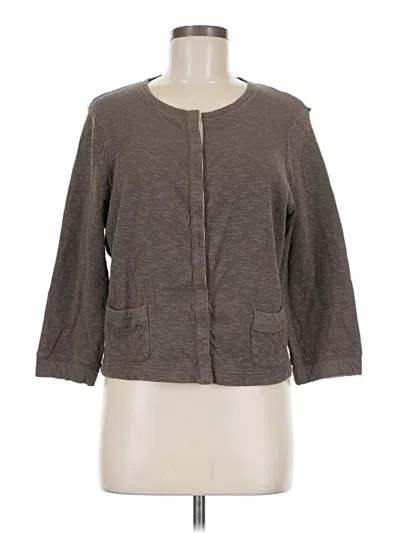 Pre-owned Lands' End Cardigan Sweater In Brown