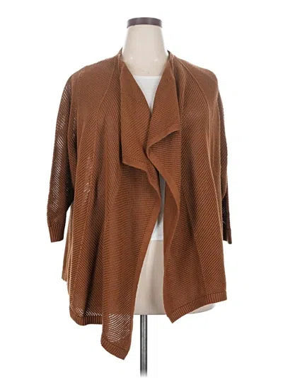 Pre-owned Lands' End Cardigan Sweater In Brown