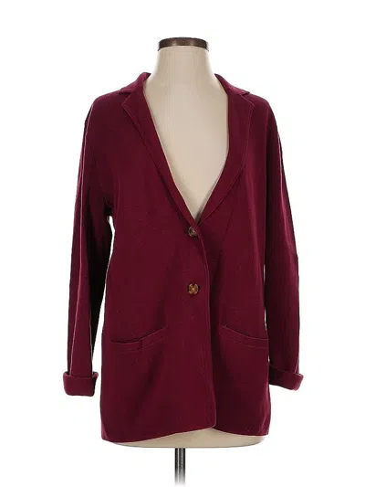 Pre-owned Lands' End Cardigan Sweater In Burgundy