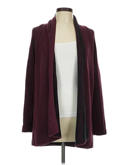 Pre-owned Lands' End Cardigan Sweater In Burgundy