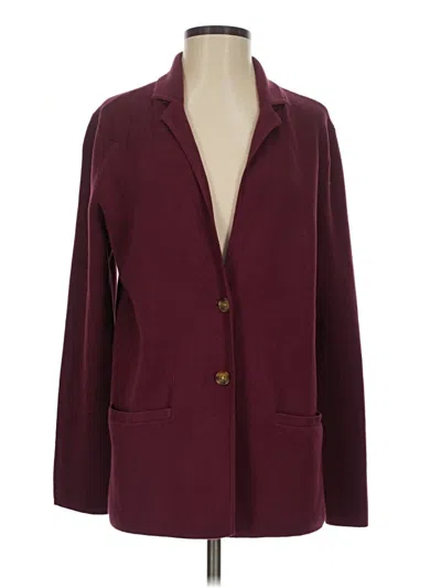 Pre-owned Lands' End Cardigan Sweater In Burgundy