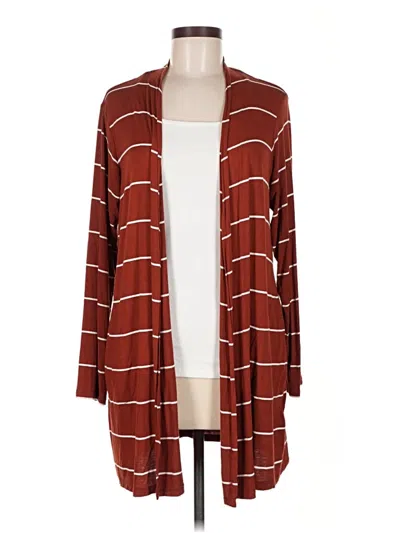 Pre-owned Lands' End Cardigan Sweater In Burgundy