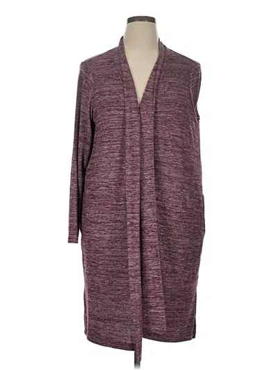 Pre-owned Lands' End Cardigan Sweater In Burgundy